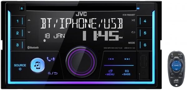 JVC KW-R930BT CD Head Unit Built-in Bluetooth and Front USB/AUX Input