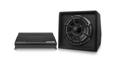 Alpine BASS Series Amplifier & 12″ Compact Subwoofer Audio Bundle