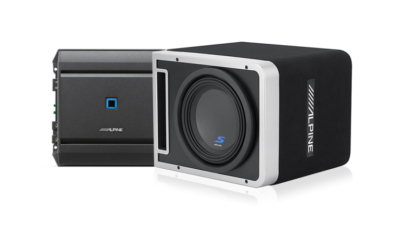 Alpine S-Series Mono Amplifier and 10″ Halo Subwoofer Audio Bundle