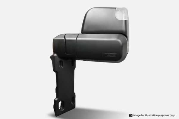 TM402 – TOYOTA LANDCRUISER 70-79 SERIES TOWING MIRRORS (BLACK, ELECTRIC, INDICATORS, BIG BASE) 1984-CURRENT